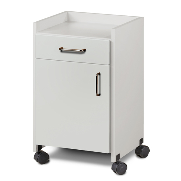 Clinton Mobile Bedside Cabinet, Slate Gray 8720-1SG